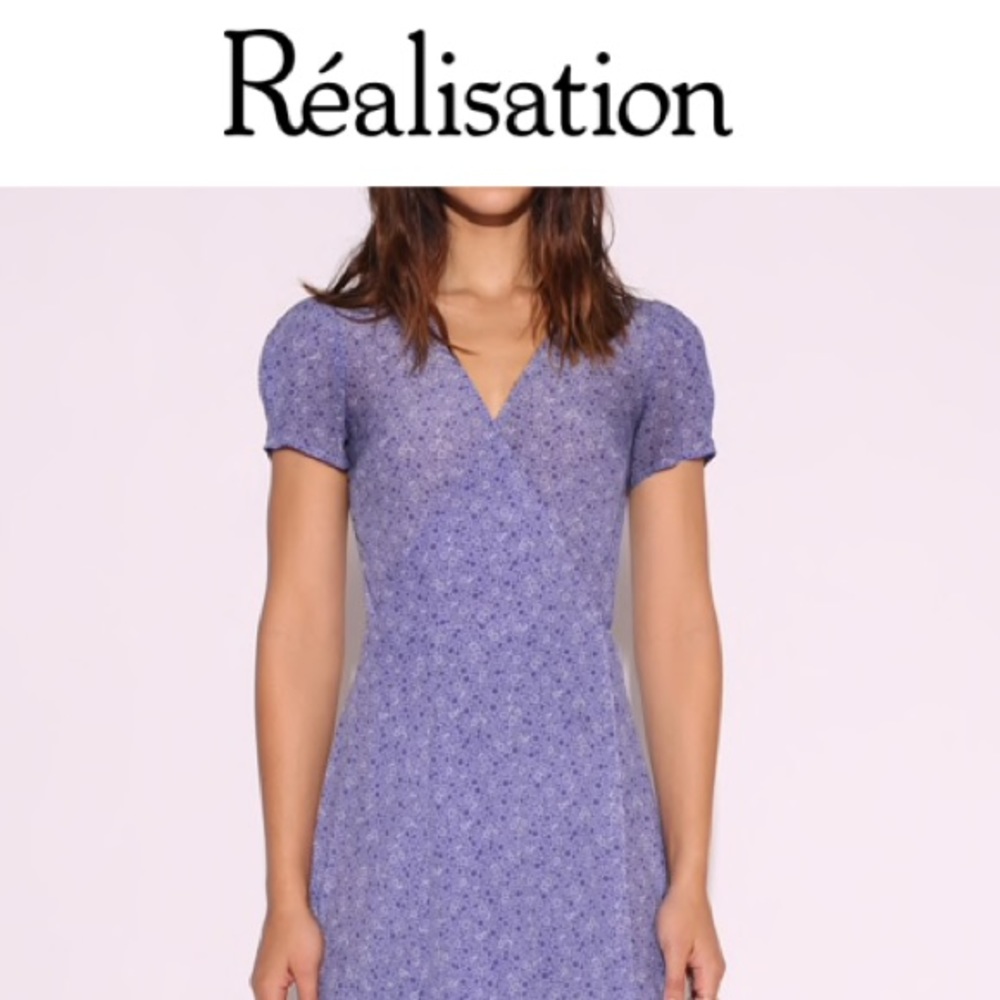Realisation Purple Wrap Mini Dress S